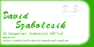 david szabolcsik business card